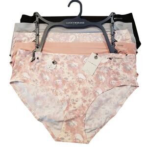 Lucky Brand NWT 5‎ pk no show hipster panties nylon spandex blend L